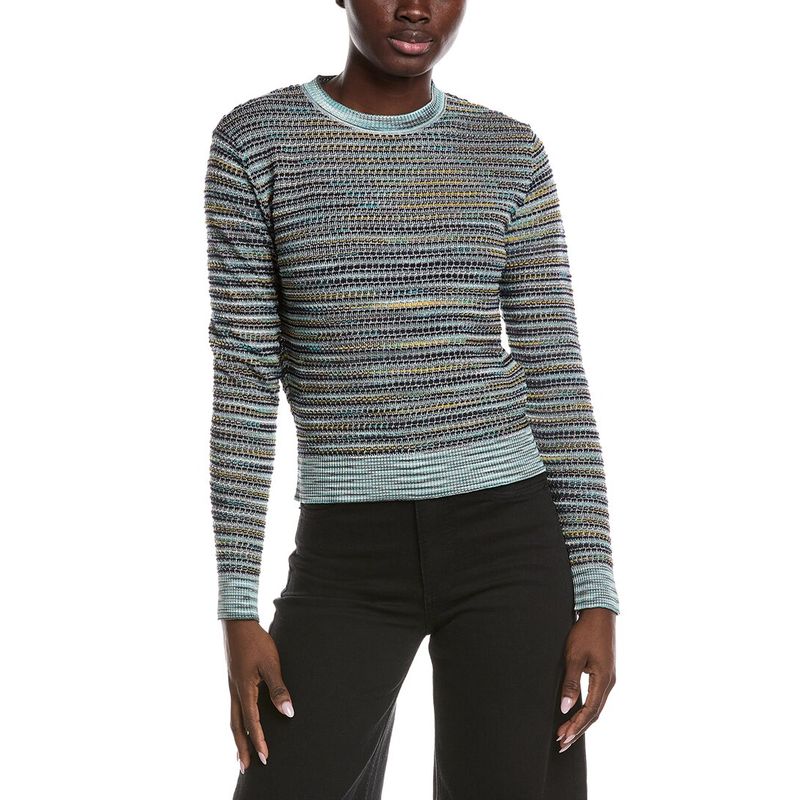 M Missoni Womens Wool-Blend Textured Sweater, Blue